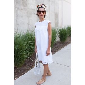 Who What Wear white dress with lace detail